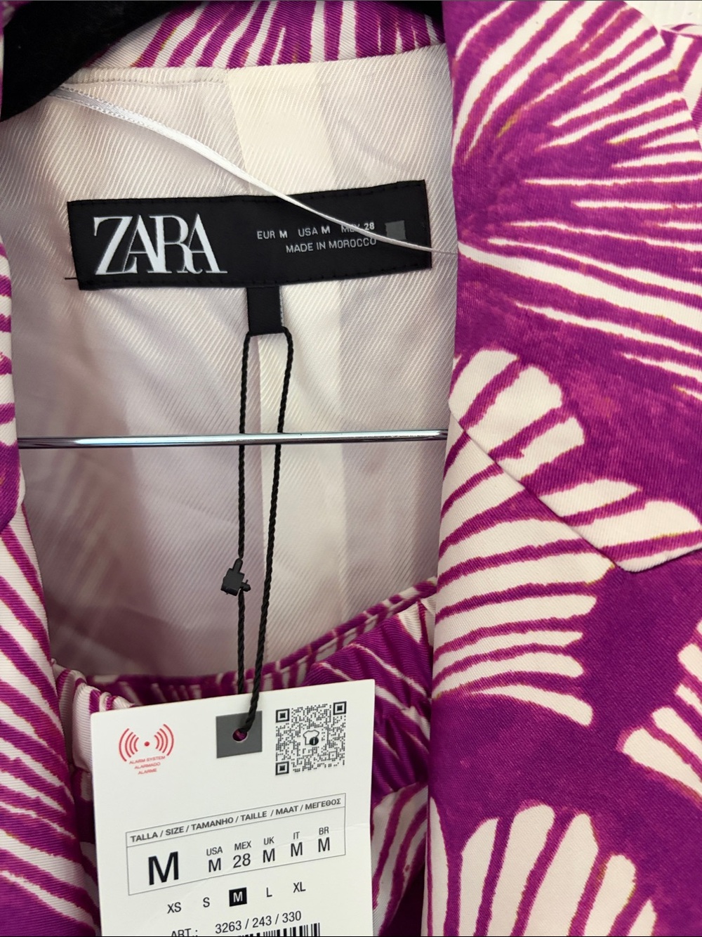 Zara Purple & White Printed Two-Piece Set with Green Trim - Picture 2 of 8